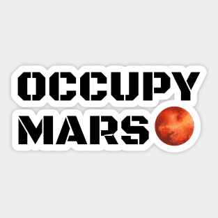 Occupy Mars Black Sticker